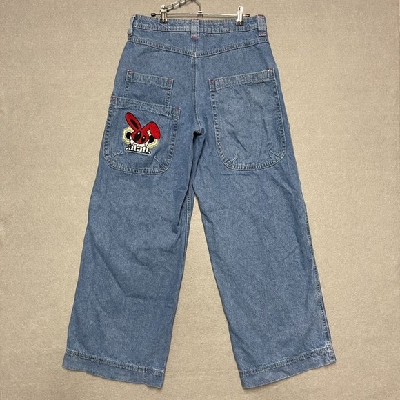 ALAB Jeans Men 30x31 Blue Ultra Baggy Wide Leg Mega Rave Grunge Psycho Bunny Y2K
